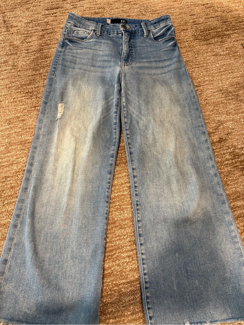 Kut from the Kloth Faded Light Blue Wide Leg Jeans